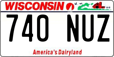 WI license plate 740NUZ