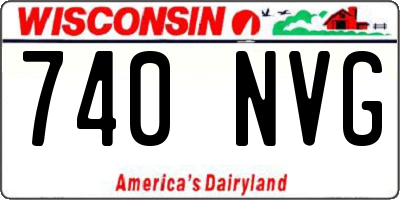 WI license plate 740NVG
