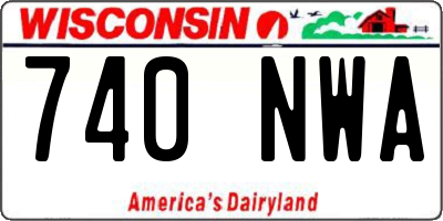 WI license plate 740NWA