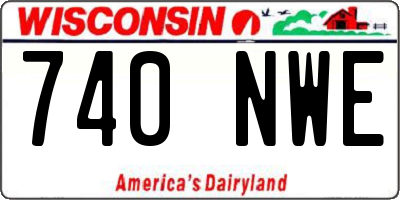 WI license plate 740NWE