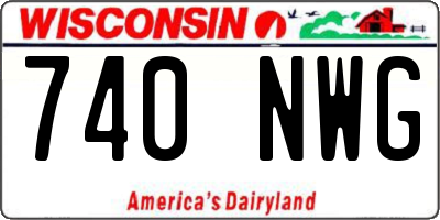 WI license plate 740NWG