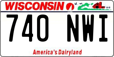 WI license plate 740NWI