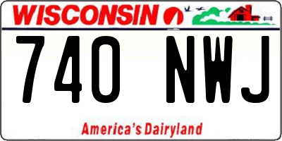 WI license plate 740NWJ