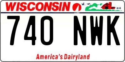WI license plate 740NWK