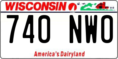 WI license plate 740NWO