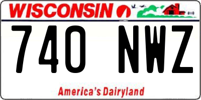 WI license plate 740NWZ