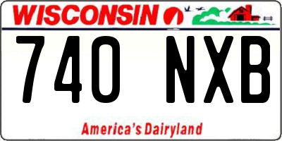 WI license plate 740NXB