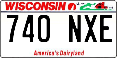 WI license plate 740NXE