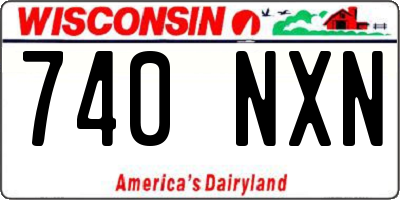 WI license plate 740NXN