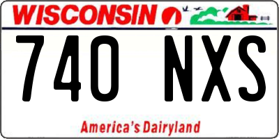 WI license plate 740NXS