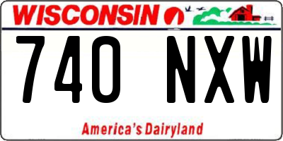 WI license plate 740NXW