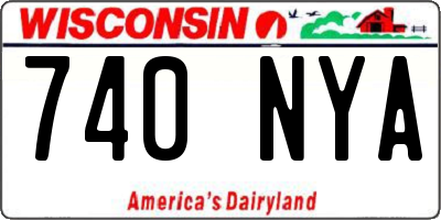WI license plate 740NYA