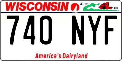 WI license plate 740NYF
