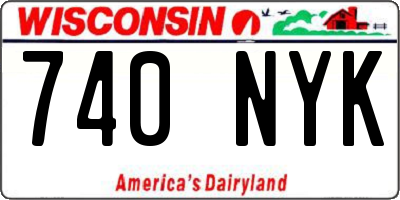 WI license plate 740NYK
