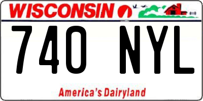 WI license plate 740NYL