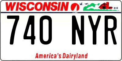 WI license plate 740NYR