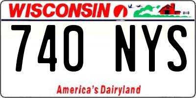 WI license plate 740NYS