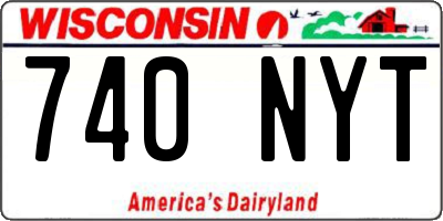 WI license plate 740NYT