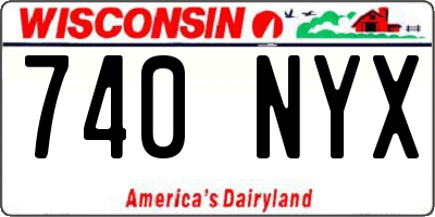 WI license plate 740NYX