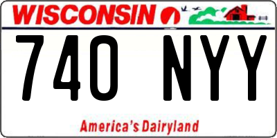 WI license plate 740NYY