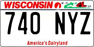 WI license plate 740NYZ