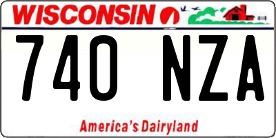 WI license plate 740NZA