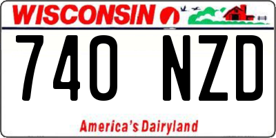 WI license plate 740NZD