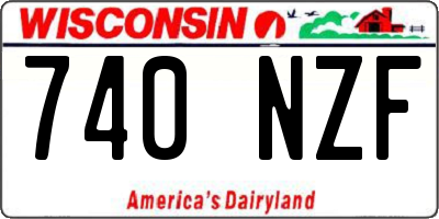 WI license plate 740NZF
