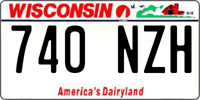 WI license plate 740NZH