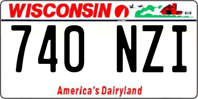WI license plate 740NZI