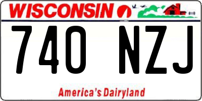 WI license plate 740NZJ