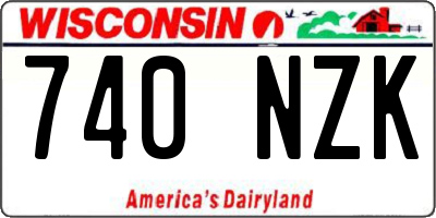 WI license plate 740NZK
