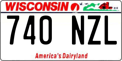 WI license plate 740NZL