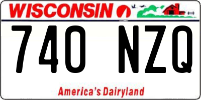 WI license plate 740NZQ