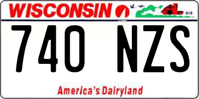 WI license plate 740NZS