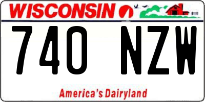 WI license plate 740NZW