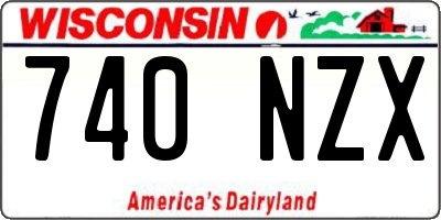 WI license plate 740NZX