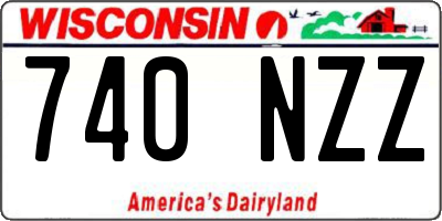WI license plate 740NZZ