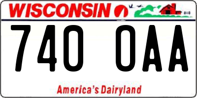 WI license plate 740OAA