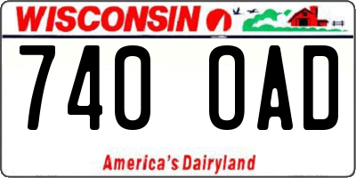 WI license plate 740OAD
