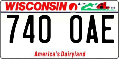 WI license plate 740OAE