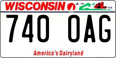 WI license plate 740OAG