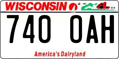 WI license plate 740OAH