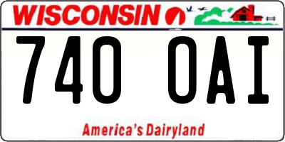 WI license plate 740OAI