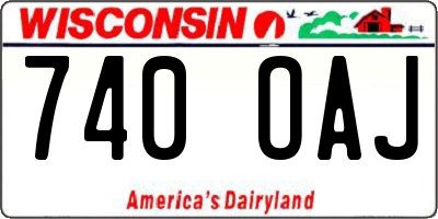 WI license plate 740OAJ