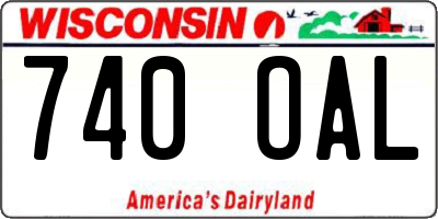 WI license plate 740OAL