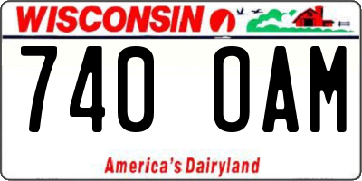 WI license plate 740OAM