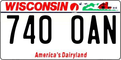 WI license plate 740OAN