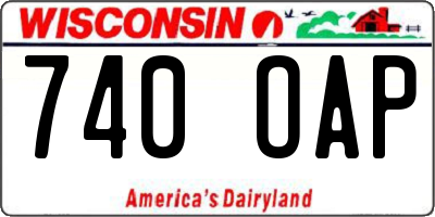 WI license plate 740OAP
