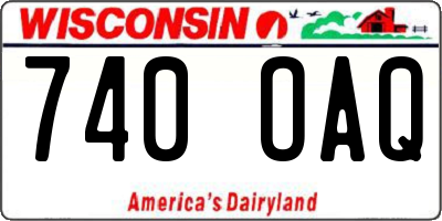 WI license plate 740OAQ